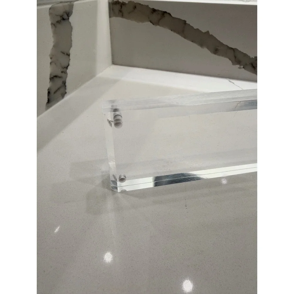 Clear Acrylic Magnetic Picture Frame 10x3 Panoramic Floating Photo Block Display